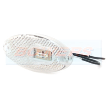 WAS W65 12v/24v Oval White Front LED Marker Light Lamp With Reflector