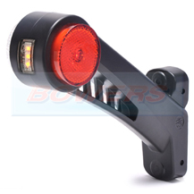 WAS W77.1RR 12v/24v Left Hand Red White Amber LED End Outline Stalk Marker Light Lamp With Reflector