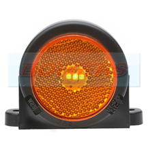 WAS W25RR 12v/24v Amber Side Roof Cab Top Wing Mount LED Marker Light Lamp With Reflector