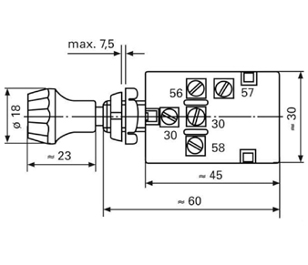 Push/Pull (Off/On/On) Headlight Switch 0-645-50 Schematic