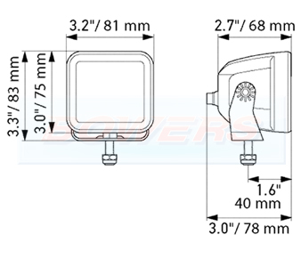 Hella Black Magic 3.2" LED Flood Light Square Pods Schematic