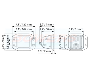 Hella Black Magic 3.2" LED Flood Light Flush Fit Pods Schematic