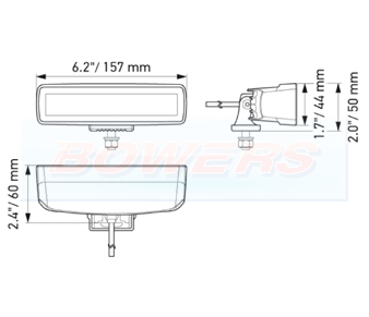 Hella Black Magic 6.2" Mini LED Flood Light Bar Schematic