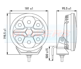 Hella 7" Round Blade Spotlight Schematic