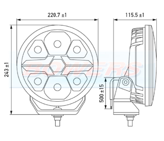 Hella 9" Round Blade Spotlight Schematic