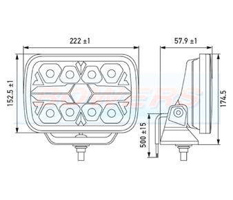 Hella Rectangular Blade Spotlight Schematic