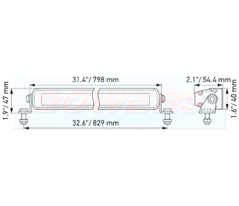 Hella Black Magic 32" Slim Single Row LED Light Bar 1FJ358176311 Schematic