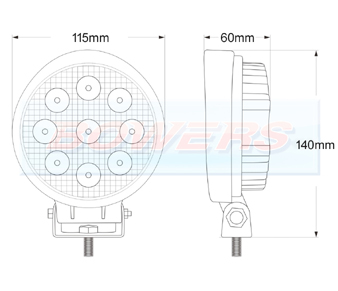 1800 Lumen LED Round Work Lamp BOW9992085 Schematic