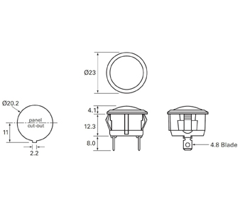 Round LED Warning Light Schematic BOW9996512