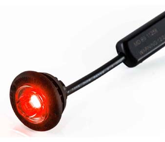 Flush Fit Red Round LED Button Marker light + Amber Strobe MSV-4500R-A Red