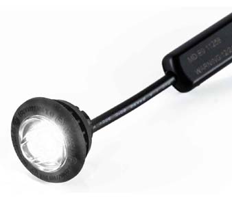 Flush Fit White Round LED Button Marker light + Amber Strobe MSV-4500W-A White