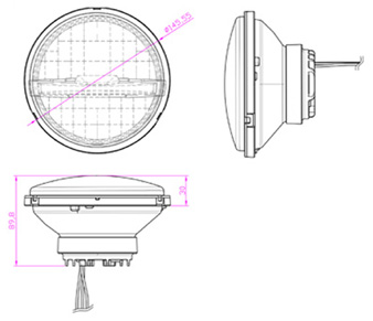 Wipac 5.75" LED Headlights Schematic