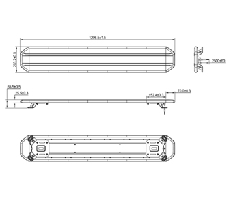 Tralert Circulux 20 Light Bar 1.2m SL5-1206A Schematic