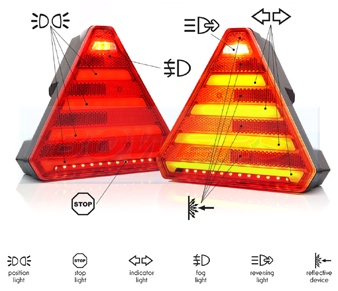 WAS W244 Triangle Neon LED Rear Combination Light Functions