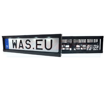 WAS W253 Rectangular Oblong Number Plate Holder With LED Lights