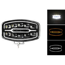 Rectangular Jumbo Style LED Driving Spot Light With White or Amber DRL Light