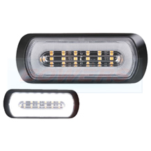 Dual Function LED R65 Amber Strobe Warning Light + Halo White Marker Light