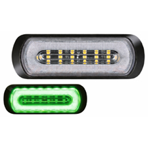 Dual Function LED R65 Amber Strobe Warning Light + Halo Green Marker Light