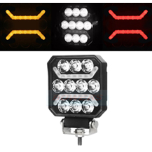 Square LED Work Light/Lamp With Red / Amber Rear Marker Tail Light