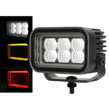 Rectangular LED Work Light/Lamp With Red / Amber Rear Marker Tail Light