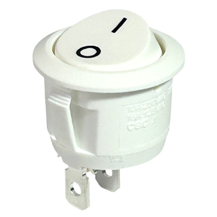 12v/24v On/Off Printed Symbol White Round Rocker Switch