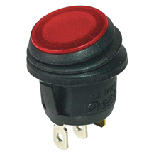 12v On/Off Waterproof Red LED Illuminated Round Rocker Switch