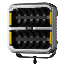 OZZ SQR 9" Inch Black Square LED Spot Light With White or Amber Position Light + Amber Strobe