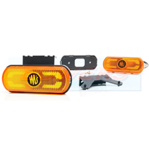 WAS W240 12v/24v Amber LED Marker Light Lamp With Down Light Perimeter Line