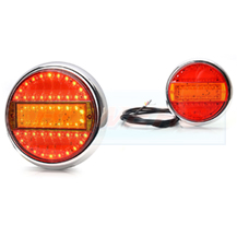 Was W91 LED Slim Round Rear Hamburger Light With Chrome Surround