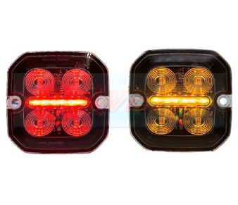 LED Low Profile Flush Fit Amber Strobe Warning Light + Red/Amber Marker Light BOW9989181