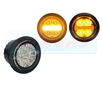 Flush Fit Amber LED Button Marker light + Amber Strobe BOW9989183