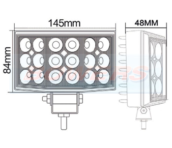 BOW9992033 Wide Angle LED Work Light Schematic