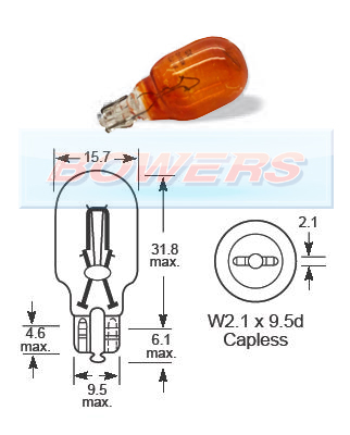 Ring Bulb 12v 16w Amber Capless Bulb R958