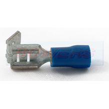 Blue Piggy Back 6.4mm Spade/Lucar Connectors/Terminals For 1.5-2.5mm² Cable (50pk)
