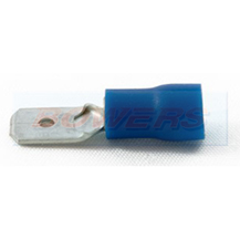Blue Male 6.4mm Spade/Lucar Connectors/Terminals For 1.5-2.5mm² Cable (50pk)