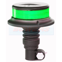 Compact 12v/24v Flexi DIN Mounting Low Profile LED Flashing Green Beacon ECE R10