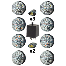 Wipac 73mm Clear Lens LED Light Upgrade Kit For Land Rover Defender