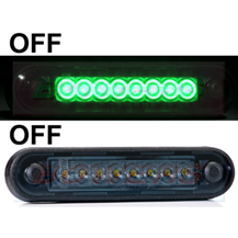 Smoked/Dark Long 8x LED Easy Fit Slim Green Marker Light Ideal For Truck & Van Bars