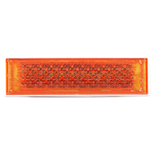 Amber Orange 126mm x 34mm Rectangular Stick On Self Adhesive Side Reflector