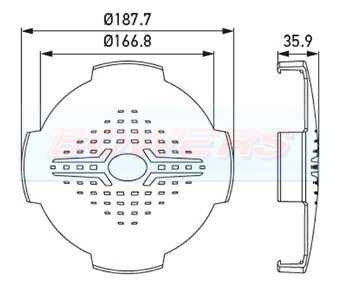 Hella Blade 7" Round Spot Light Protective Front Cover Schematic 