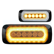 Dual Function LED R65 Amber Strobe Warning Light + Halo Amber Side Marker Light