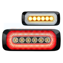 Dual Function LED R65 Amber Strobe Warning Light + Halo Red Rear Marker Light