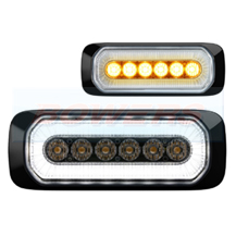 Dual Function LED R65 Amber Strobe Warning Light + Halo White Marker Light